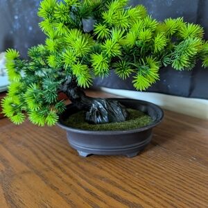 Artificial Bonsai Tree in Black Pot